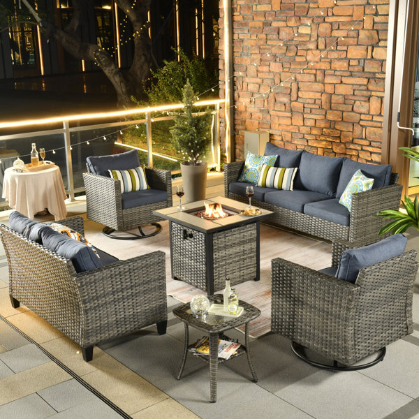 Wayfair patio set 2025 with fire pit